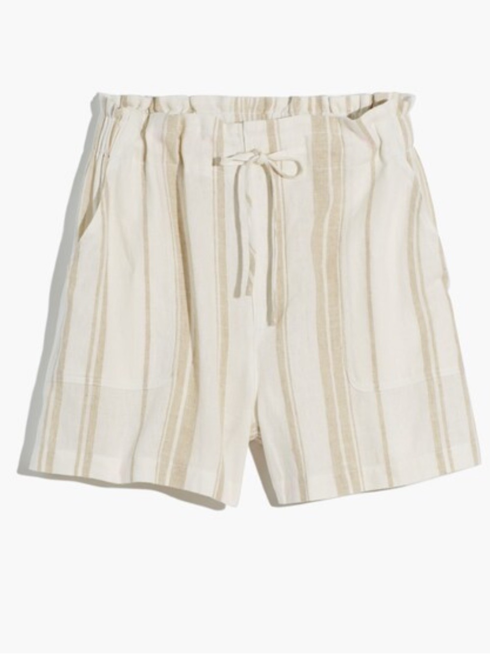 Madewell - Striped Linen Blend Drawstring Shorts - Women’s - XL